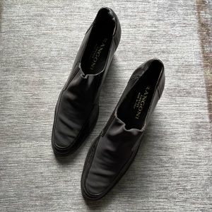 Rangoni Dark Chocolate Pointed Slip-Ons with Leather Trim